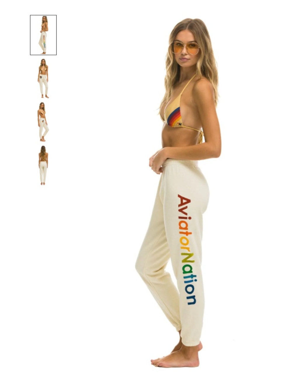AVIATOR NATION SWEATPANTS - VINTAGE WHITE
